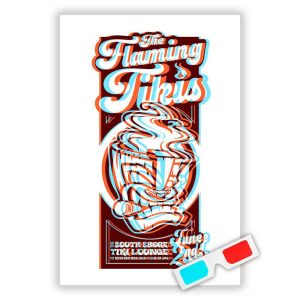 The Flaming Tikis 3D Gig Poster