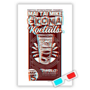 Mai Tai Mike & the Kona Kocktails 3D Gig Poster